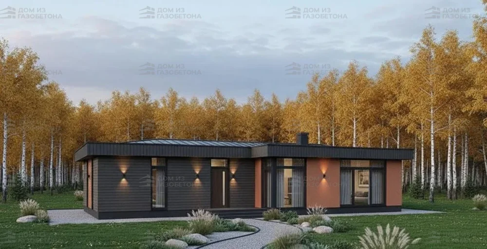 Проект Одноэтажный дом 16 на 19, 210 м2