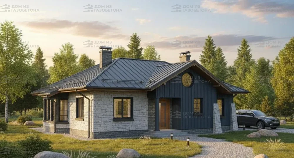 Проект Одноэтажный дом 13 на 12, 106 м2