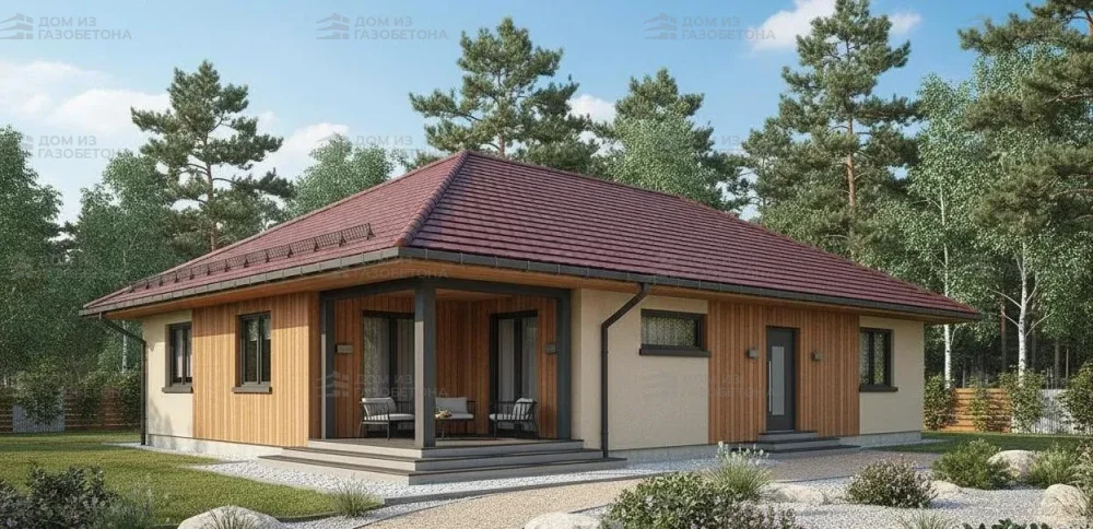 Проект Одноэтажный дом 11 на 16, 121 м2