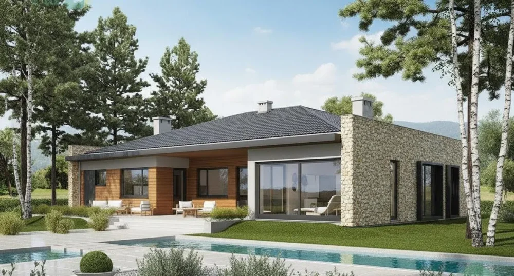 Проект Одноэтажный дом 17 на 13, 154 м2