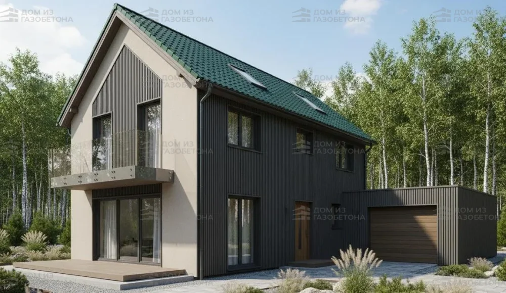 Проект Двухэтажный дом 9 на 8, 96 м2