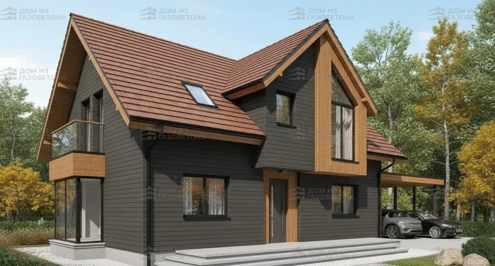 Проект Двухэтажный дом 15 на 10, 174 м2