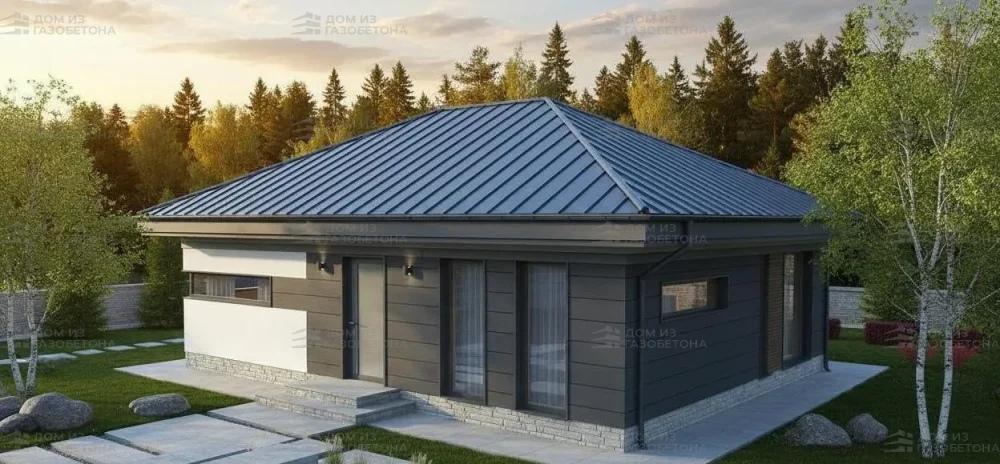 Проект Одноэтажный дом 11 на 17, 126 м2