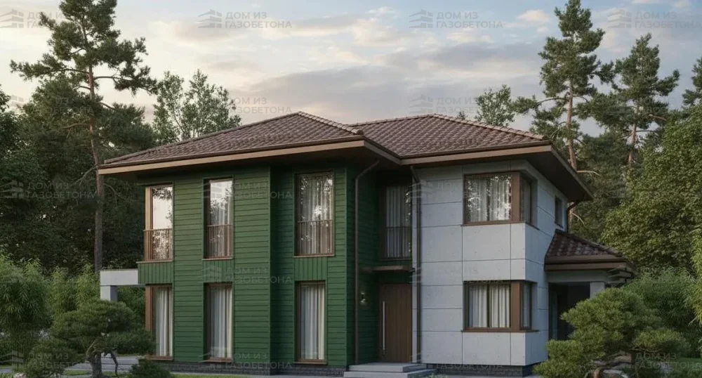 Проект Двухэтажный дом 15 на 13, 214 м2