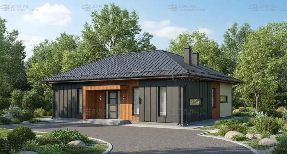 Проект Одноэтажный дом 11 на 13, 106 м2